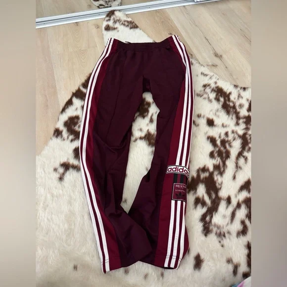 Adidas Maroon Track Pants - Picture 1 of 5